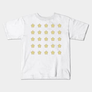 Pastel Yellow Stars with eyelashes Kids T-Shirt